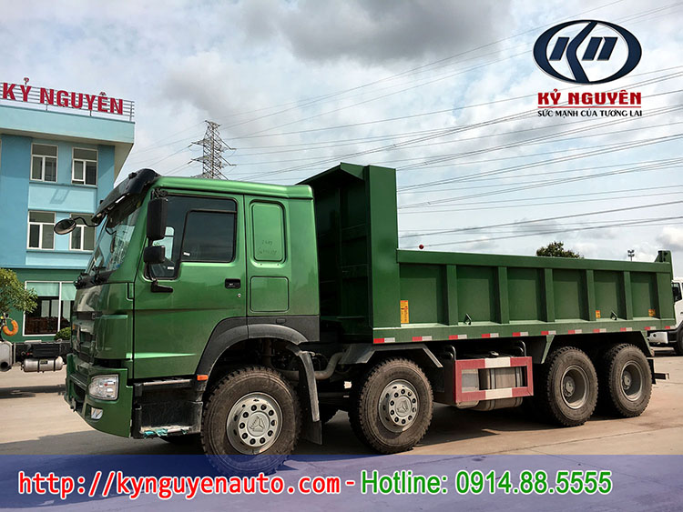 xe tải ben howo 371 hp 8x4 thùng vuông chính hãng nhập khẩu nguyên chiếc